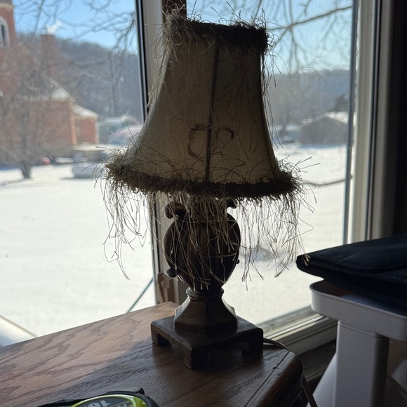 Other - Vintage Table Lamp with Fringe Shade